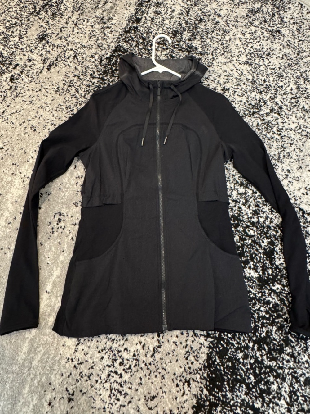 lululemon athletica Heathered Charcoal Gray Hooded Zip Jacket